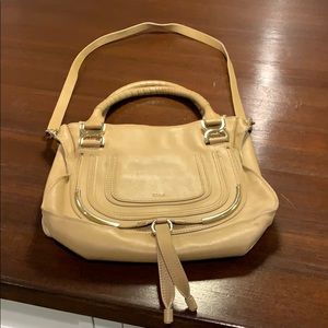 Chloé Tan Leather Marcie Bag
